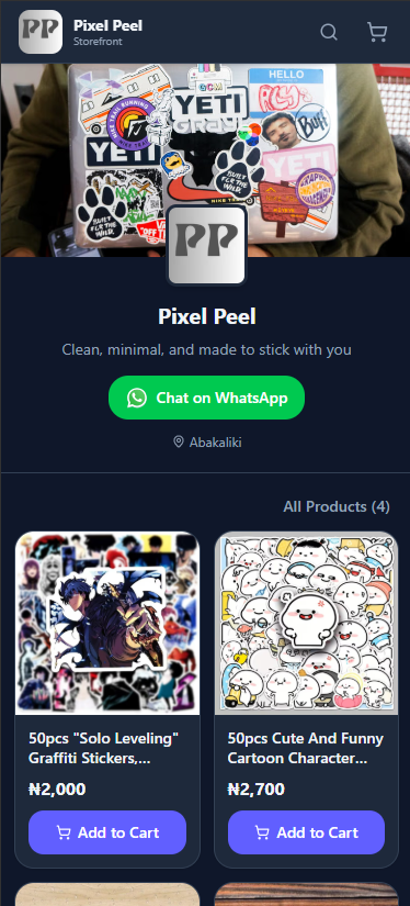 Pixel Peel store
